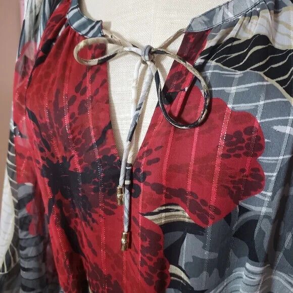 TOMMY BAHAMA Romantic Mermaid Ethereal Sheer Hibiscus Romance Midi Dress~$225 - Picture 7 of 13